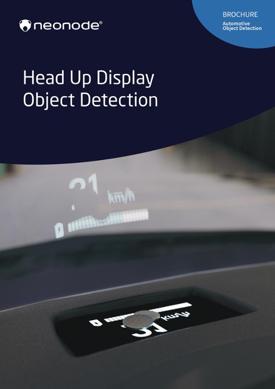 Cover page of Neonode's HUD Object Detection brochure.
